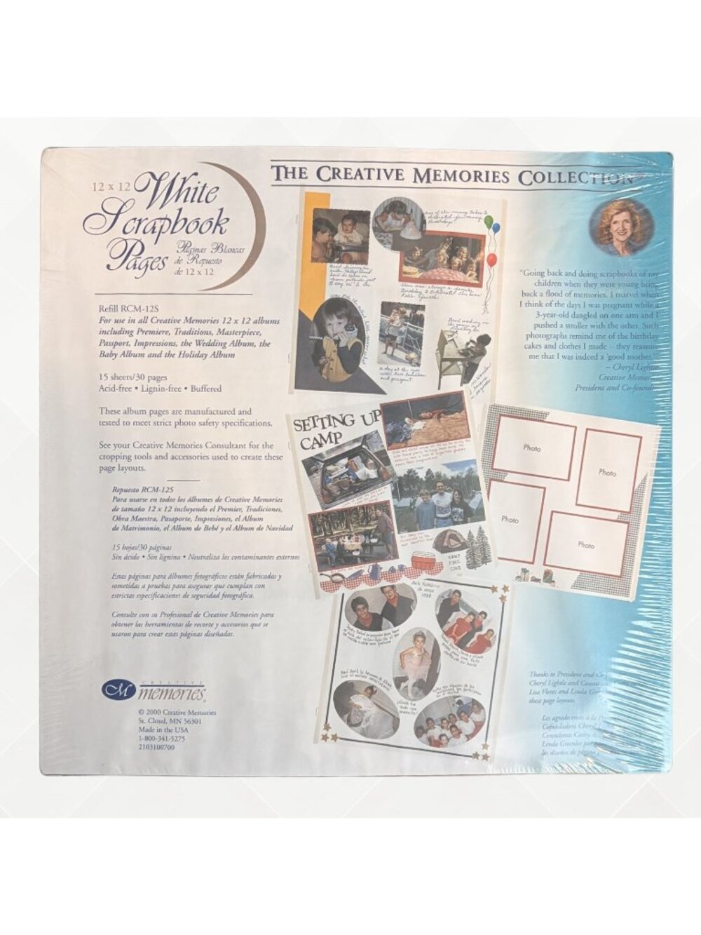 Creative Memories 12x12 Pages • White • 15 Sheets/30 Pages • Free Stickers